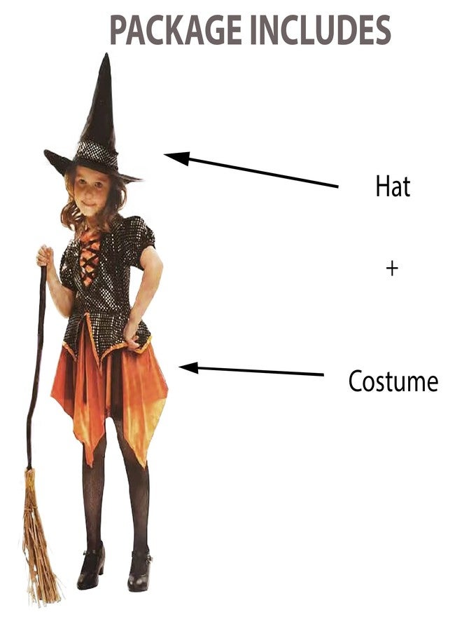 VRITRAZ Polyester Girls Halloween Costume Outfit for Kids 7-10 Years - (Size-Large, Color-Black) - Image 3
